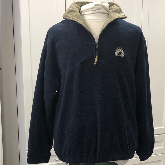 Kodiak Quarter-Zip Fleece Pullover – Men’s Size Medium – Navy Blue - Picture 1 of 15